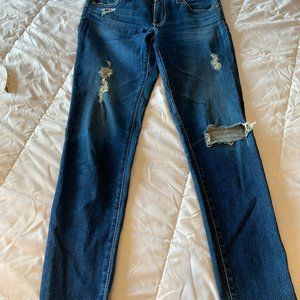AG Adriano Goldschmied Distressed Super Skinny Ankle Jeans